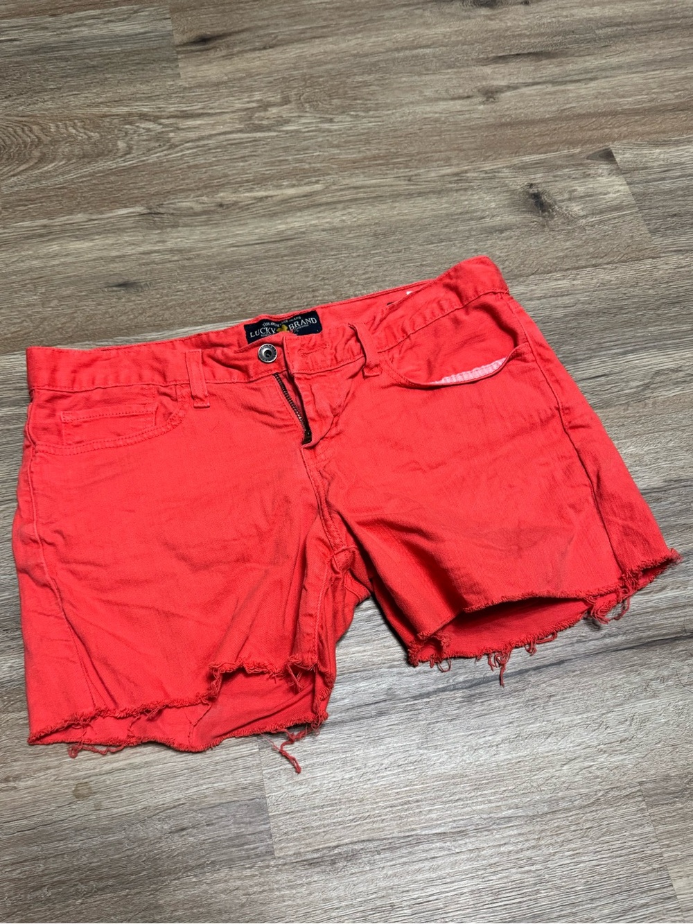 Lucky Brand Red/Coral Women's Denim Jean Shorts - Picture 1 of 4